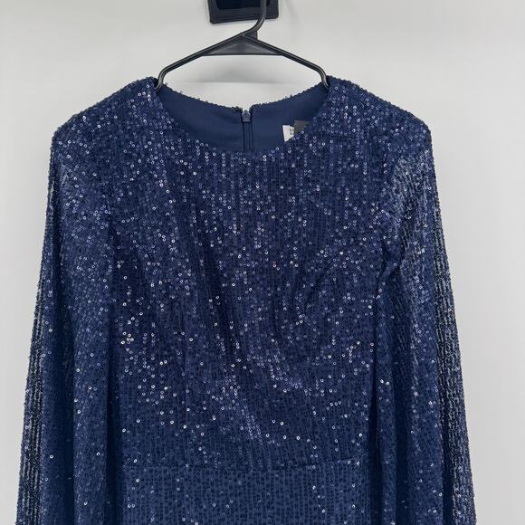 Mac Duggal 42018 Slit Skirt Sequin Dress Womens Sz 2 NWT Glitter Cocktail MOB - Picture 3 of 9